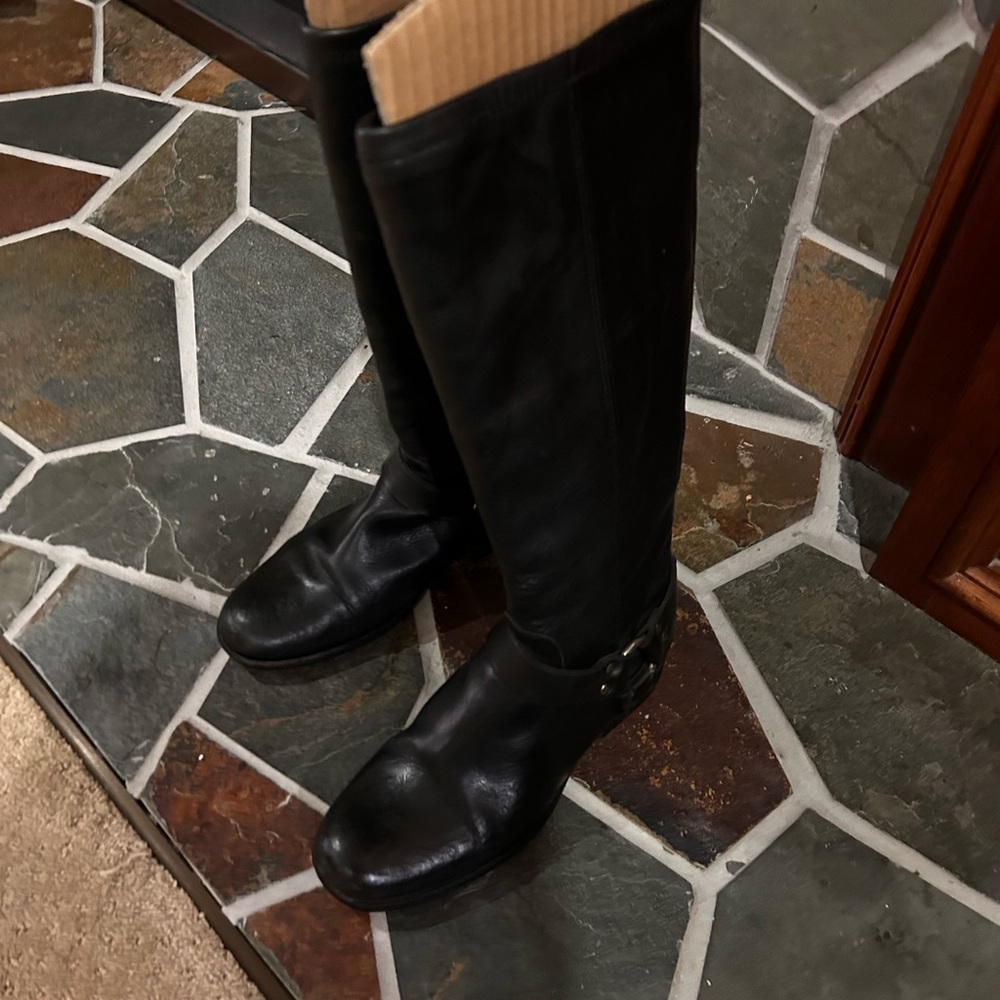 Black Knee-High Leather Boots